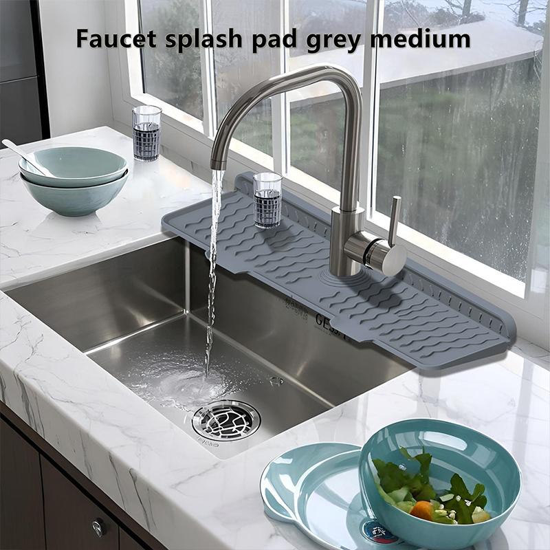Kitchen Sink Splash Guard Faucet Mat Splash Catcher Handle Drip Catcher Tray Multipurpose For Kitchen Dish Drying Mats