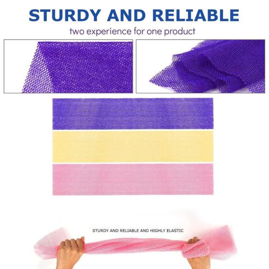 Bath Net Exfoliating Towel African Mesh Sponge Quick-Drying Bright Color Long Soft Nylon Bath Body Scrubber