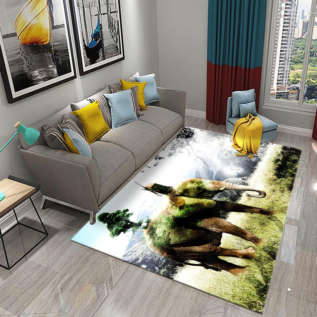 Family Bedroom Living Room Floor Mat Bathroom Kitchen Non-slip Rug Dream Elephant Rug Magic Animal Rug