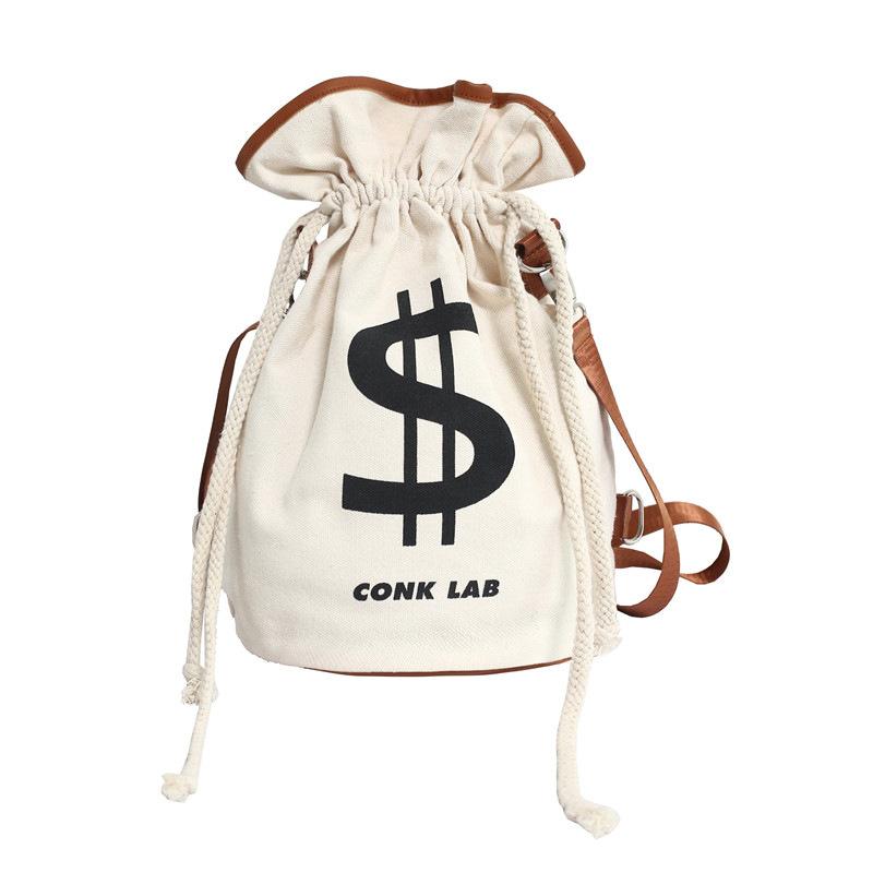 The same canvas bundle bag new trendy 2025 portable storage drawstring single shoulder double shoulder bucket bag fashion