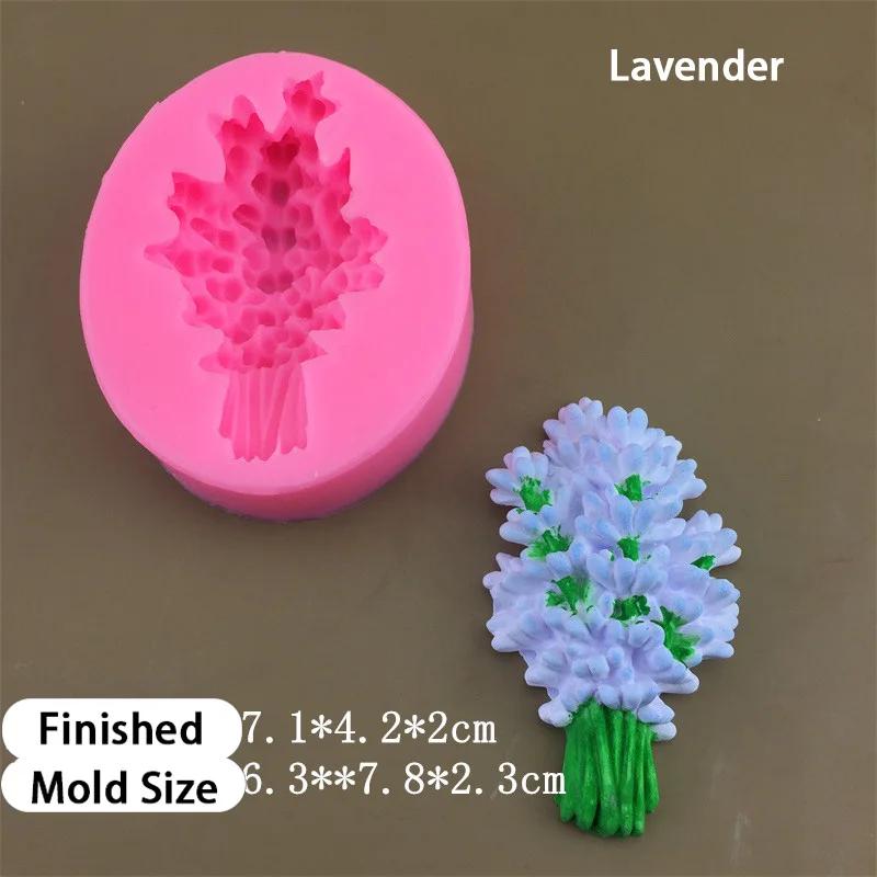 3D Blumen Silikonformen Lavendel Duftender Osmanthus Pfirsichblüte Kuchen Fondantform Hochzeit DIY Kuchen Dekorationswerkzeuge