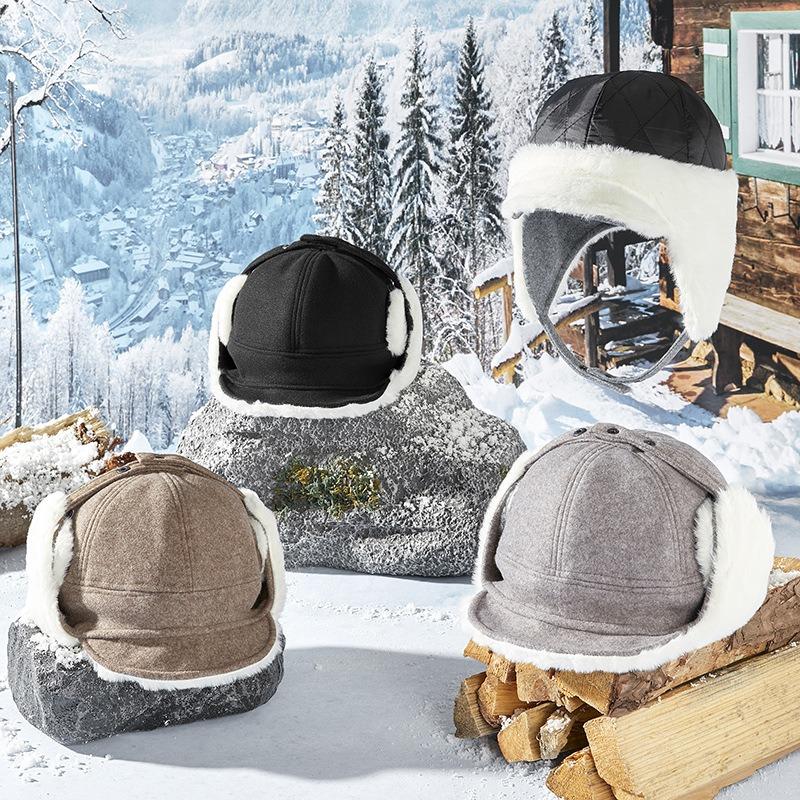 Winter hat women's autumn and winter warm, antifreeze and cold, ear protection, fluffy hat, snow ski hat