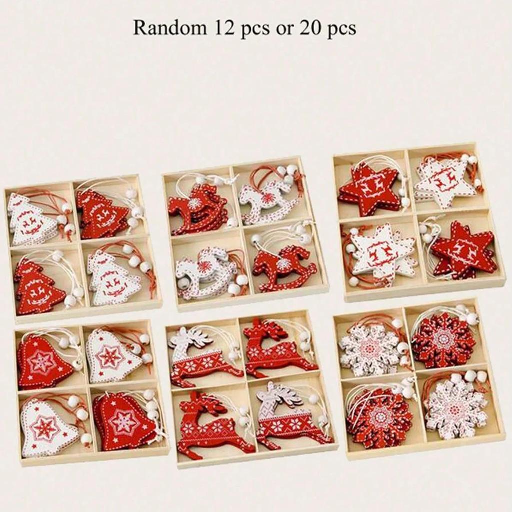 1pc-Christmas Wooden Pendant, Christmas Tree Hanging Decoration, New Year's Christmas Gift Decoration, Home Decoration