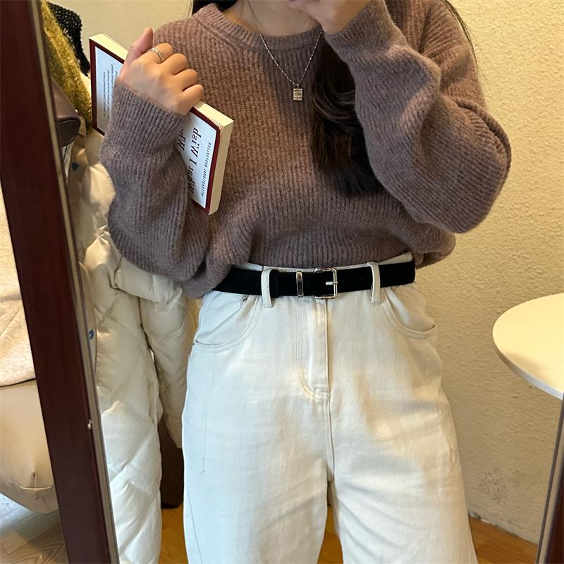 Vintage Suede Leather Belt for Women Genuine Cowhide Belts with Sliver Buckle Perfect for Jeans & Dresses Skinny Belt