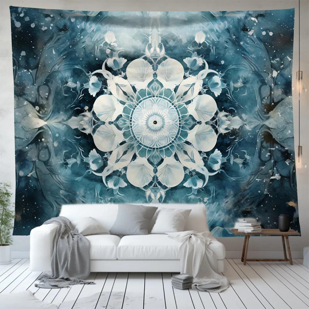Blue Magic Circle Pattern Decoration Bedroom Living Room Tapestry Home Wall Decoration Tapestry