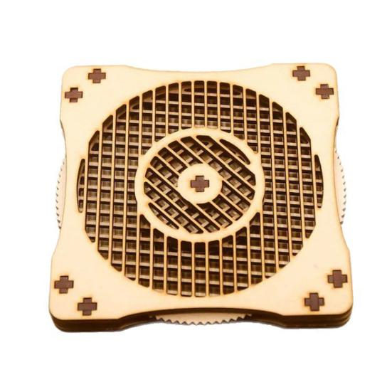 1/4Pcs Wooden Kinetic Coasters Farmhouse Rustic Heat-resistant Coffee Mug Cup