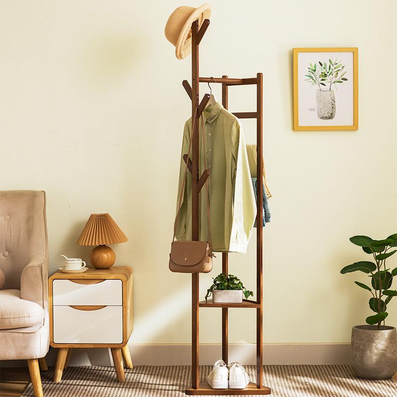 Simple coat rack Hanging hanger Floor to ceiling Living room Bedroom Children's hanger Creative clothes rack Hat rack