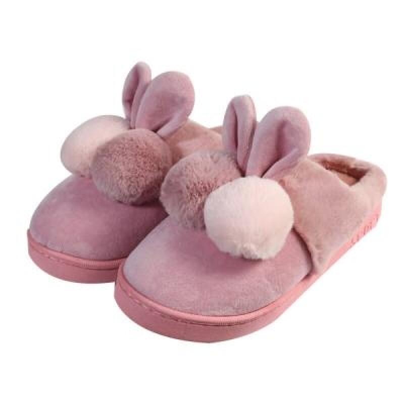 

LaLa s cute, warm, fur slippers for your home office and noise reduction black