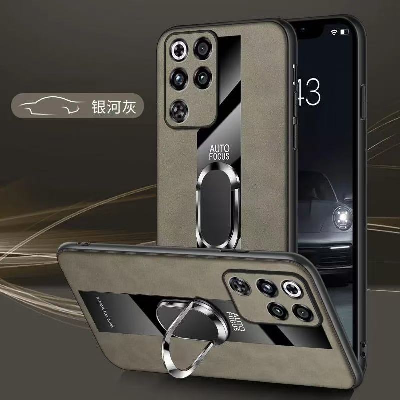 Case For ZTE RedMagic 11 11S Pro Plus Pro + Luxury Leather Matte Ring Bracket Rear Cover Shockproof Bumper Funda