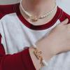 Colier cu pandantiv Diamond Saturn Împărăteasă Văduvă: Lanț pentru claviculă cu Micro-Pavé și Perle Imitație pentru Femei