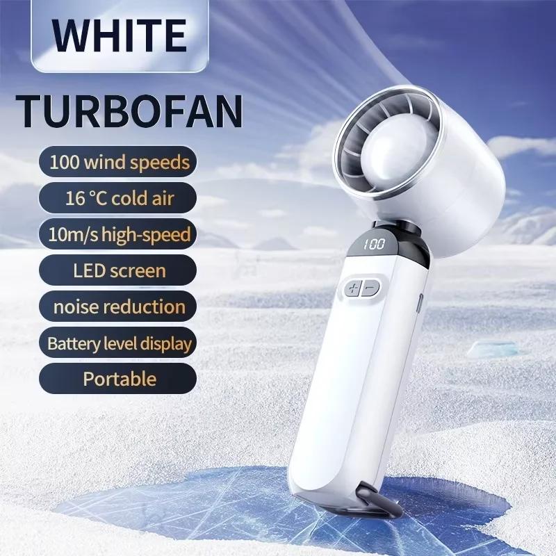 

Portable Handheld Fan Turbo Fan High Speed Powerful with USB for Outdoor Camping Travel Desktop Folding Summer