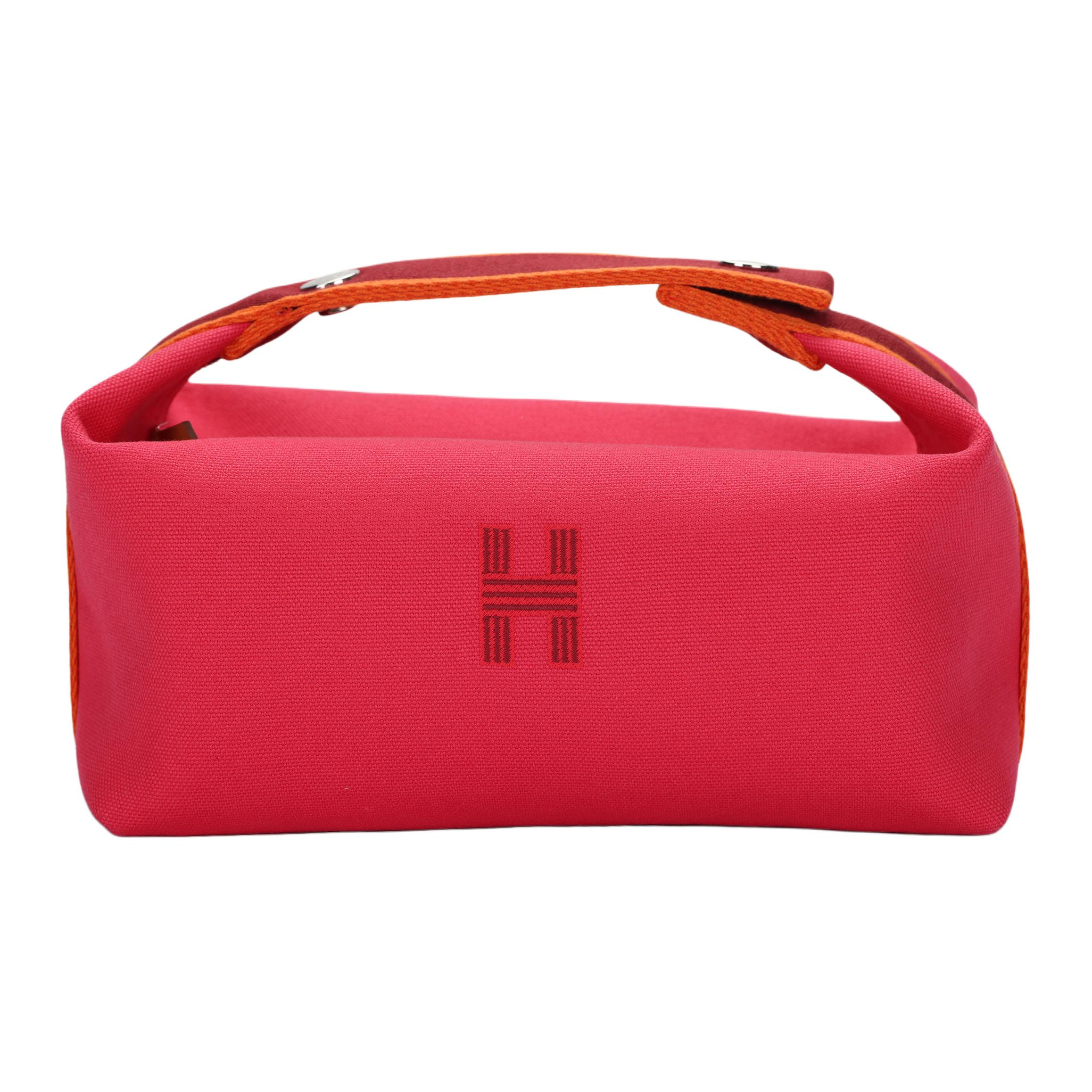 

Hermes Bride-A-Brac Palladium Coated Metal Canvas Storage Bag Toiletry Bag Small Size Women Bags Lotus-Flower H103222M04 Small