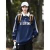 Plus Size Retro Polo Collar Sweatshirt: Loose Fit, Long-Sleeved Women's Top for Spring & Autumn