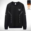 Men's Round Neck Print Hoodie - Autumn Winter Loose Fit, Velvet Lined, Long Sleeve Pullover, Fashionable Casual Base Layer.