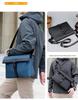Nordic Minimalist Men's Leather Crossbody Briefcase – Trendy Shoulder Bag for Business Commute