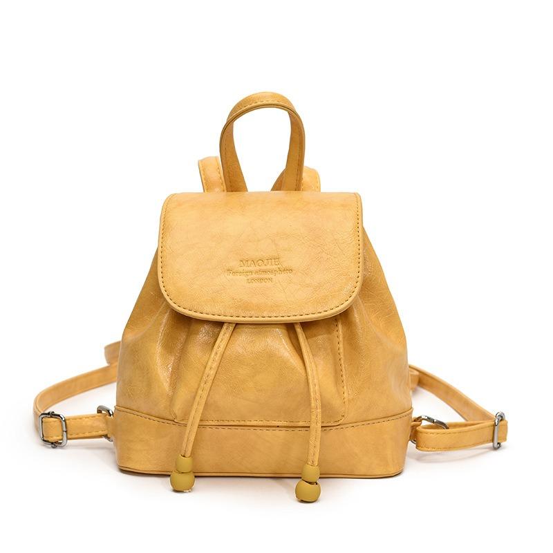 Simple and Fashionable Milk Yellow Small Backpack Casual Cute Schoolbag New Niche Mini Backpack