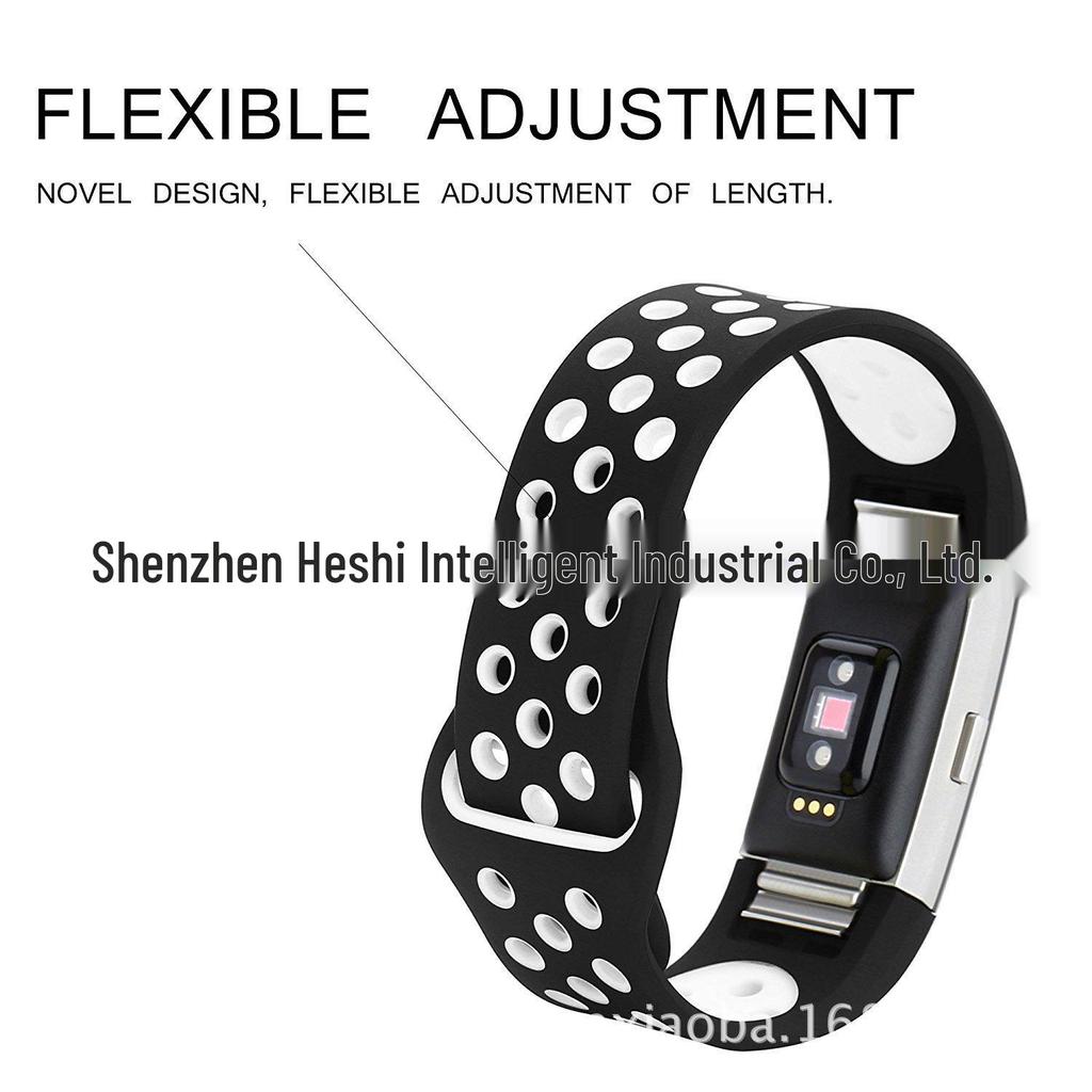 Tilgjengelig: Fitbit Charge 2 Tofarget Silikon Sportsarmbånd Erstatning