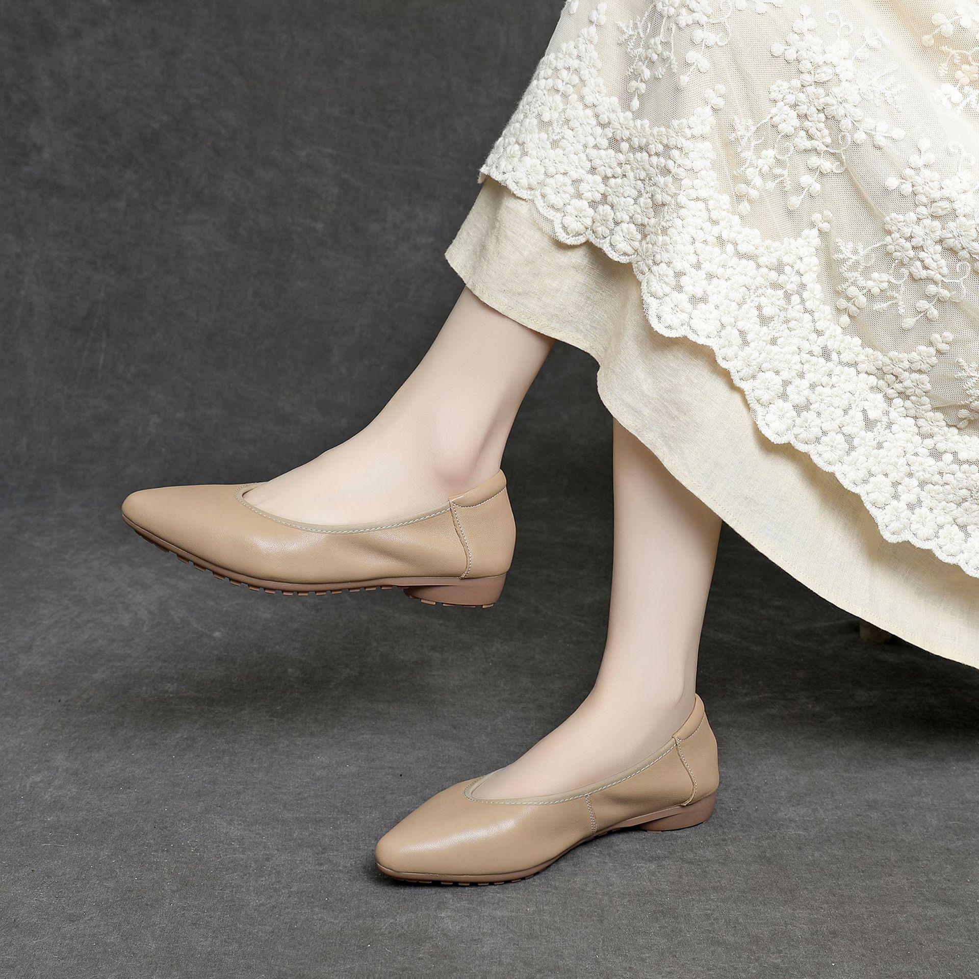 

Fujin 2 см коровья натуральная кожа удобные роскошные неглубокие балетки летние женские мокасины на мягкой подошве этнические женские элегантные резиновые туфли 40 коричневый