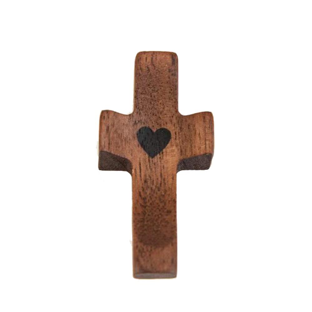 

3pcs Black Walnut My Heart Cross Hand Painted Cross Christian Gift Encouragement Gift Style 2