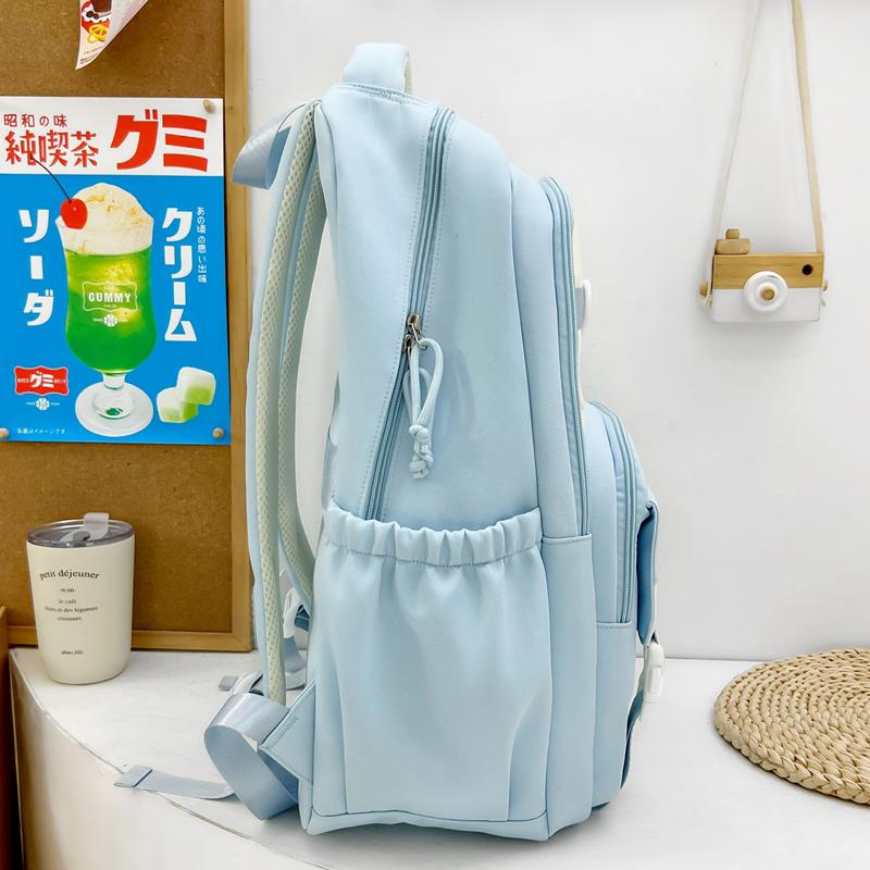 Contrast Color Backpack Campus Large Capacity Student Schoolbag