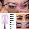 Eyebrow Shaping Template Kit - 16Pc With Handle, Grooming Card for Defined and Perfectly Shaped Brows - Reusable