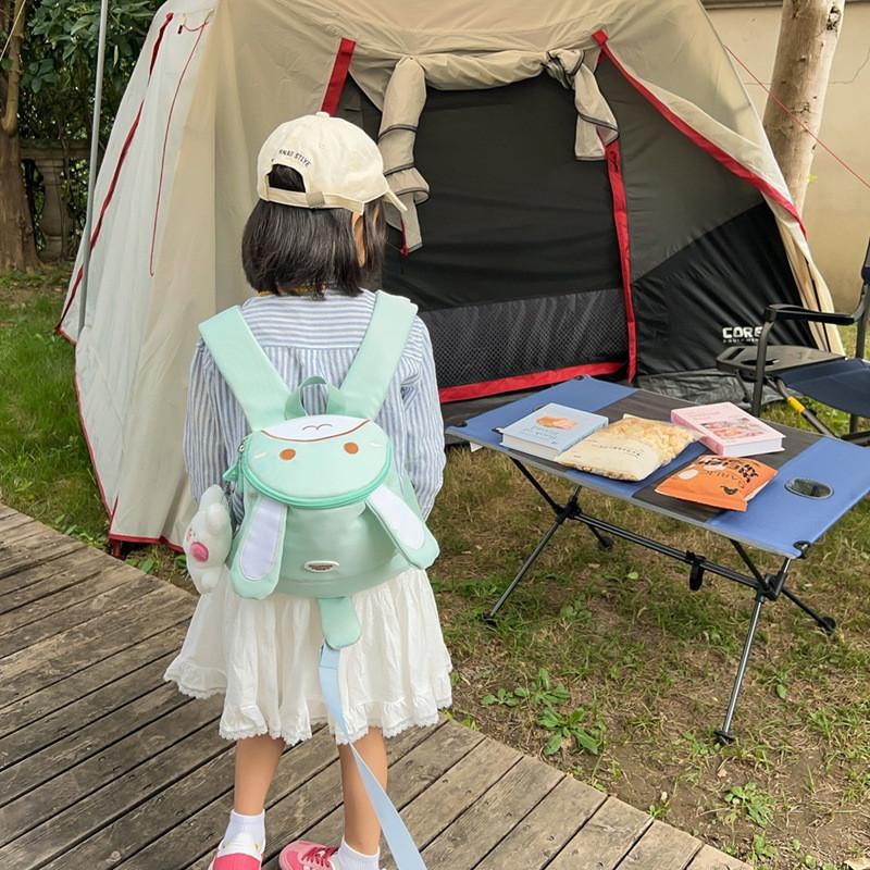 Cartoon Children Double Backpack For Kids With Nylon Material And Comfortable Curved Shoulder Straps For School Use