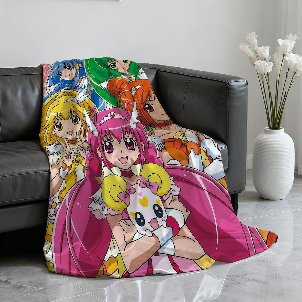 S Smile E P PrecureS Cute Anime Blanket Soft Throw Blanket for Home Bedroom Bed Sofa Picnic Travel Office RestCover Blanket Gift