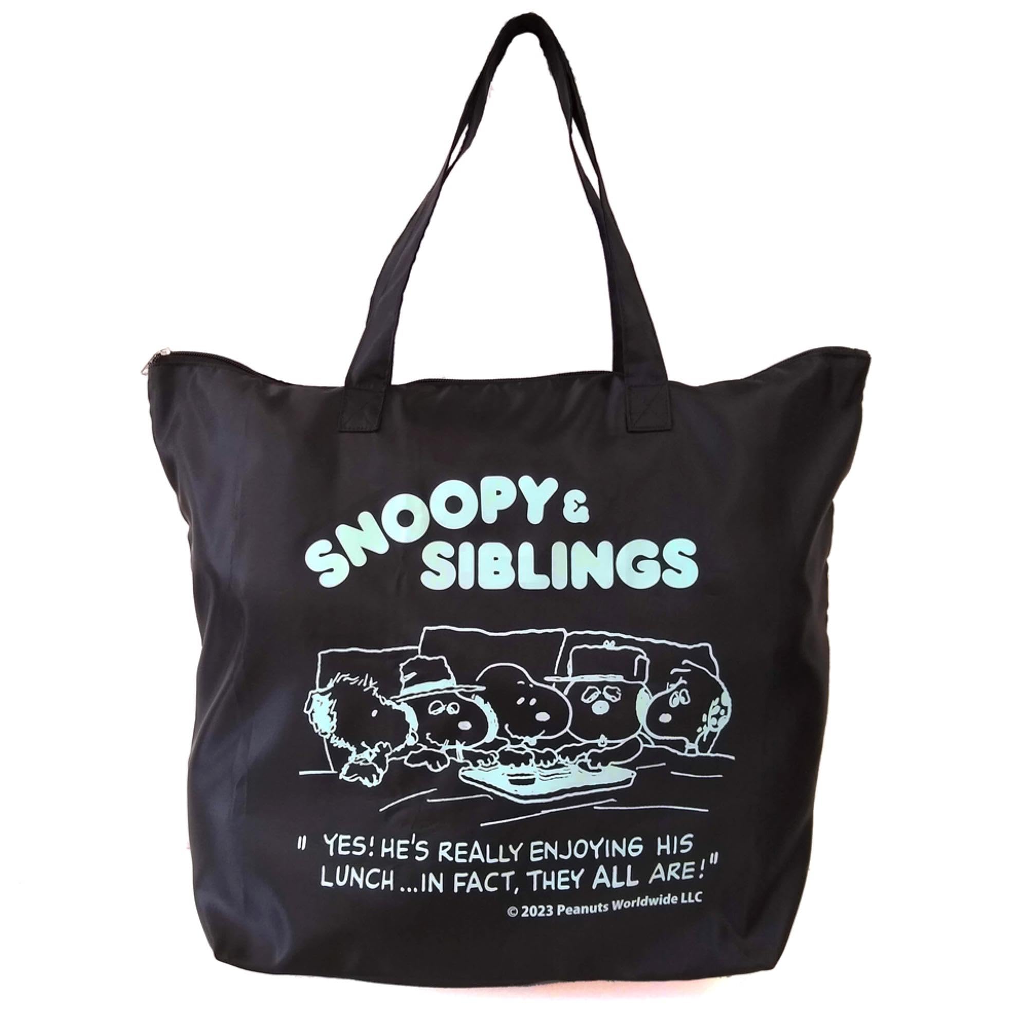 

Travel Mobile Tote Large Water Repellent Includes Storage Bag Function to Set in SNOOPY vgd Siblings Black [Vanguard] Bag, 20L, Finished, (Folding