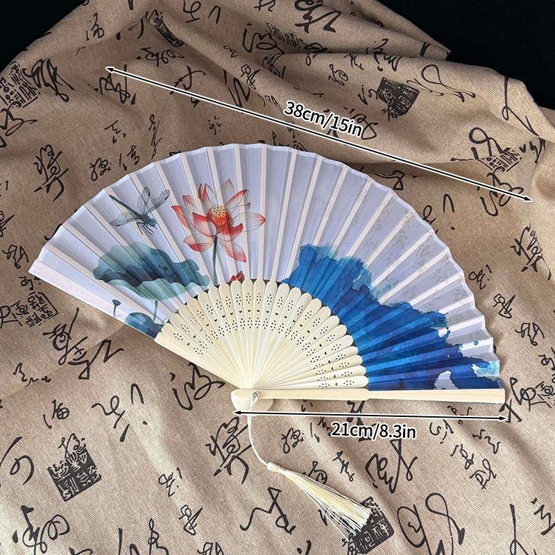 Retro Hand Fan Bamboo Folding Fans Chinese Style Dancing Fans Elegent Chinese Fan Art Craft Gift Female Woman Fan Photo Props