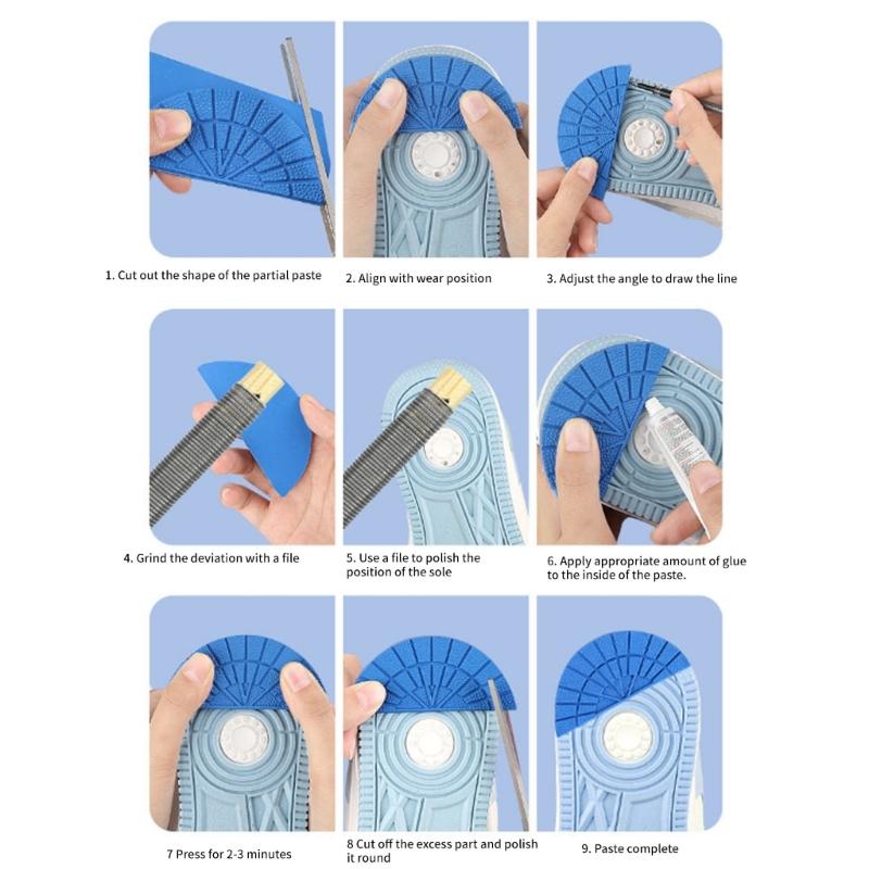 3Pair Adhesive Rubber Shoe Pad Shock Absorption Slip Resistant Shoe Grip Shoe Protectors For Adult Kid Sneakers Trainer