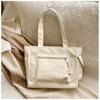Lazy wind solid color canvas bag small fresh student bag commuter large capacity portable shoulder tote bag women