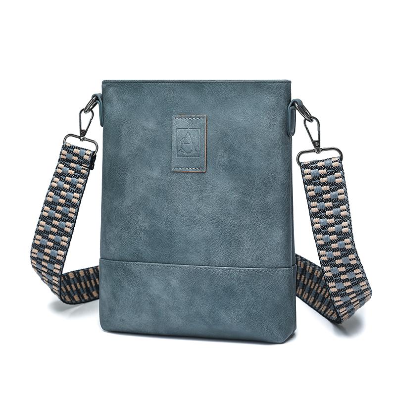 

Retro PU Women Messenger Bag Commuter Mobile Phone Bag синій
