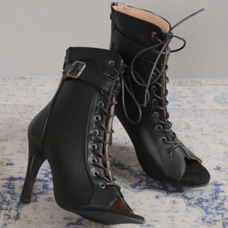 Fashion Women High Heels High Quality Latin Dance Shoes Fashion Party Jazz Dance Shoes Sexy Heeled Sandal Lace-up High Heels Ankle Boots
