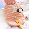 Pet Clothing Cat Vest Striped Teddy Puppy Dog Clothing with Leather Ring Spring Summer