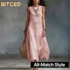 Women's Fashion Summer Spring O-Neck Sleeveless Casual Dresses