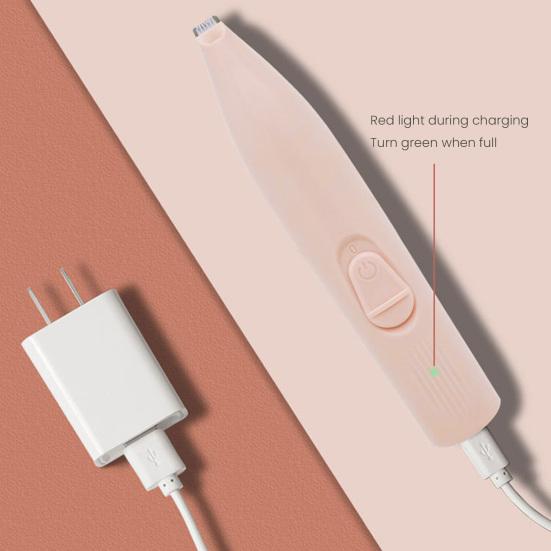 Zastřihovač psích tlapek s LED světlem Nízkohlučný zastřihovač chloupků na tlapkách koček Elektrický strojek na úpravu srsti domácích mazlíčků pro psy kočky Stříhání chloupků na tlapkách Bezpečnost