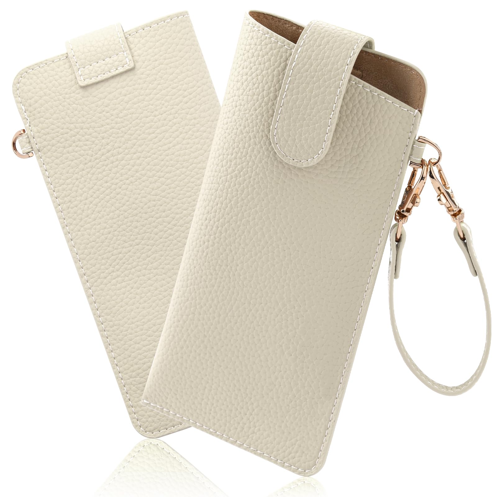 

Мягкий чехол для очков YooFa с застежкой-кнопкой и милый чехол для хранения из синтетической кожи для стильного кожаного чехла для очков с ручкой, компактный и портативный чехол для очков