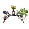 Elegant Iron Floor-Standing Plant Display Stand Flower Pot Rack for Garden Patio Decor Black