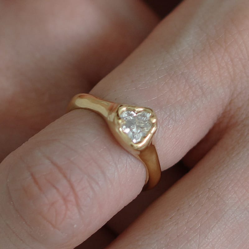 eveningbell [silver925] Wavy heart ring (gold)