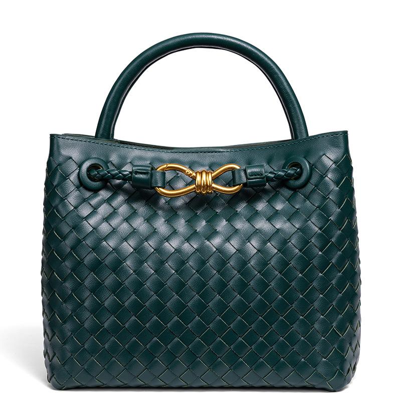 Y Butterfly New Bag Handmade Women's Woven Bag Metal Rope Buckle Shoulder Messenger Bag Portable Tote Bag