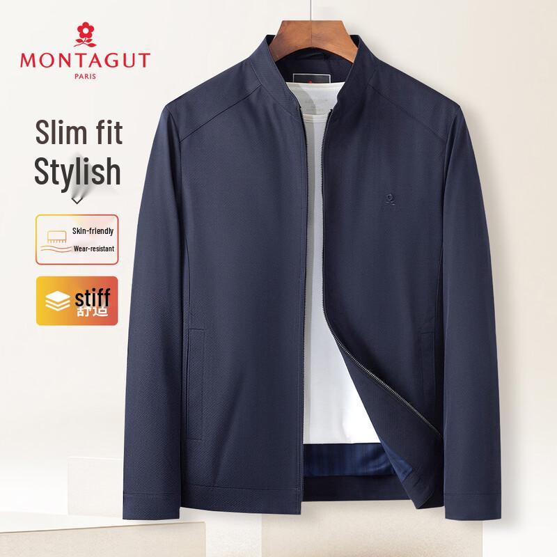MONTAGUT Men s Classic Slim-Fit Stand Collar Casual Jacket 3XL