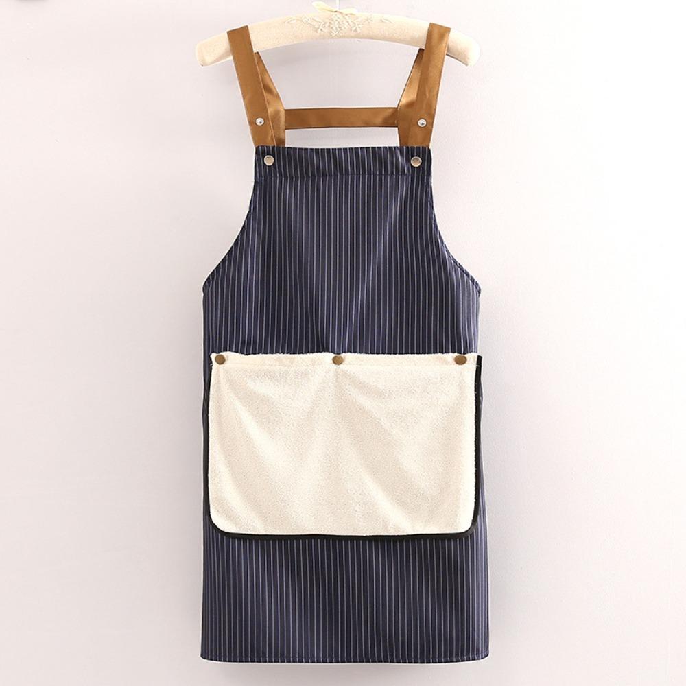 Verdickte Haushaltskochschürze Wasserdicht Ölfest Kaffee Latzschürze Abnehmbares Handtuch Küchenzubehör