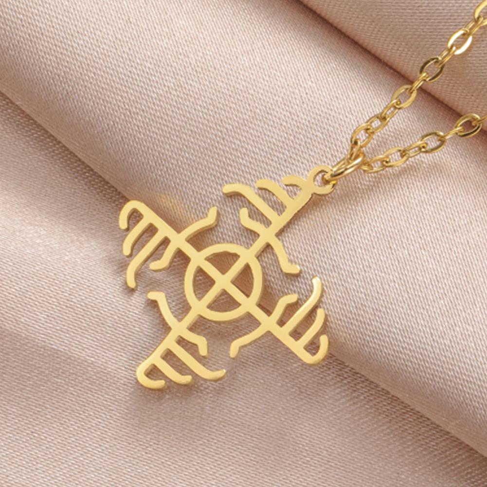 Wardruna Viking Runes Necklace Elder Futhark Nordic Protection Amulet Stainless Steel Jewelry Pendant