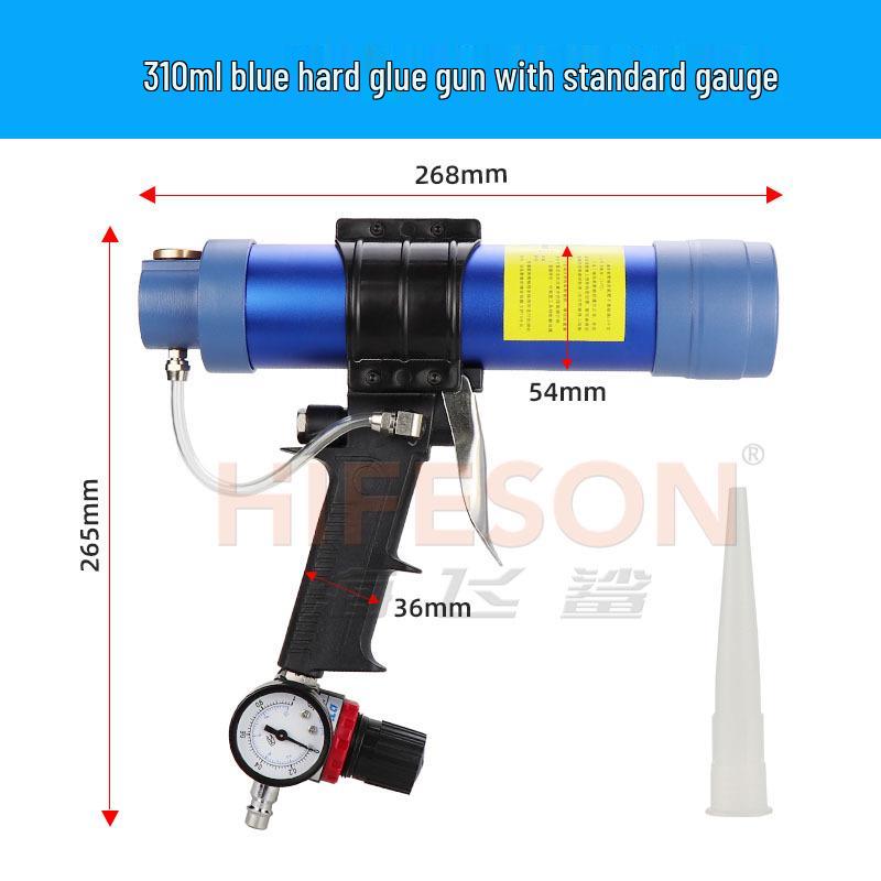 Haifei 310ml Shark Cartridge Pneumatic Caulking Gun with Glue Gauge & Speed Adjustment