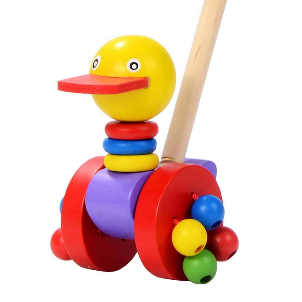 Wooden Push Along D-uck Tooky Toy Toddler Baby Toy a Long Educational Toy