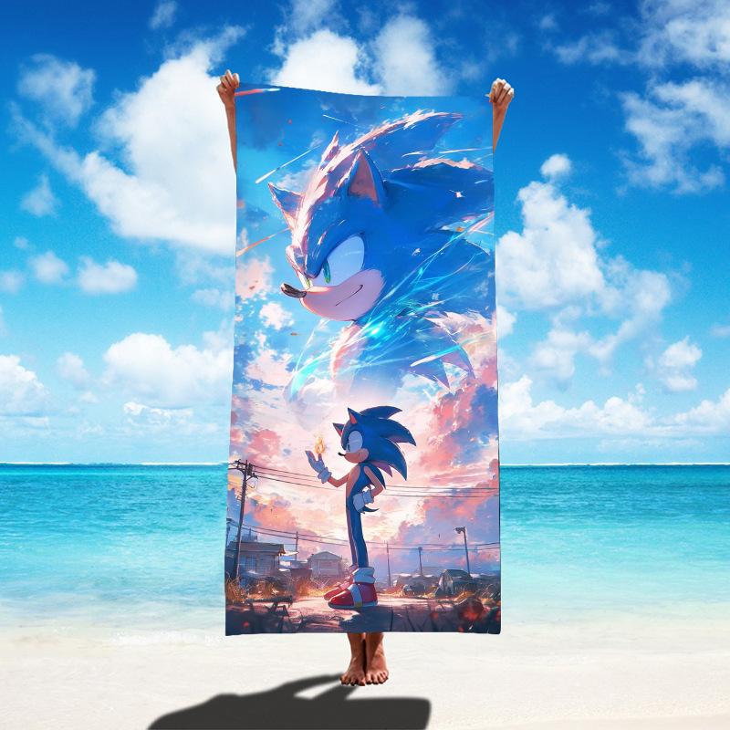 Cute Girl Boy Beach Towel Cartoon Hedgehogs Bath Towel Soft Water Absorbing Breathable For Kids Decorative