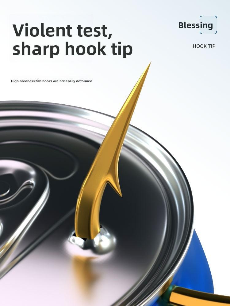 2023 Short Line Double Hooks Golden Sleeve Golden Hai Xi Yi Zu Anti-Entanglement Ocean Boat Fishing Crucian Carp Hook Set