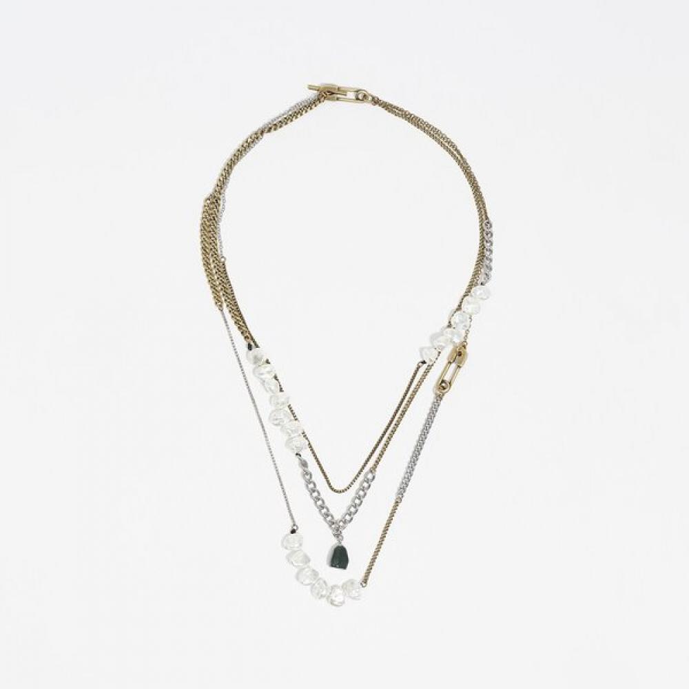 

Bimba Y Lola Two Tone Multi Chain Pearl Necklace B256aiu020gof Gold/FREE