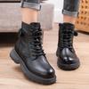 Women's Genuine Leather Ankle Boots Women Autumn Winter Lace Up Vintage Women Punk Boots Flat Ladies Shoes Woman Botas Mujer