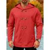 Men S Solid Color Hooded Mid Length Slim Fit Casual Trench Coat